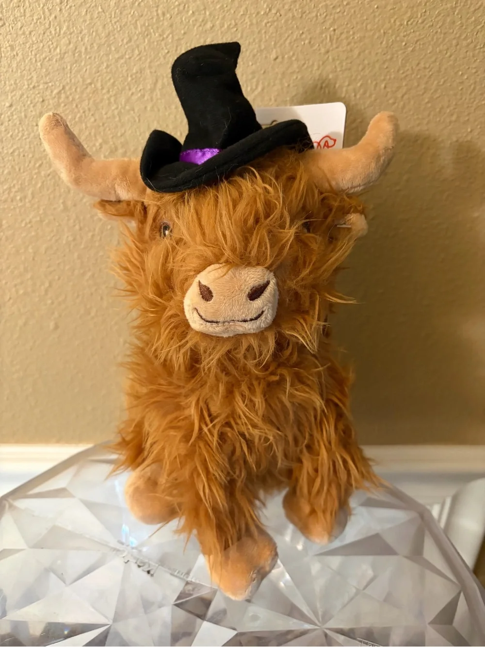 Multi Pet Highland Cow with Witch Hat Dog Toy